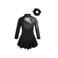 thumbnail image 2 of Lejafay Kids Girls Figure Ice Roller Skating Dress Rhinestone Long Sleeve Leotard Dresses Ballet Black 14, 2 of 7