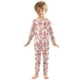 thumbnail image 3 of joogoo Reindeer Bow on Checkered 2 Piece Long Sleeve Tee and Pants Cotton Pajama Set 3T, 3 of 7