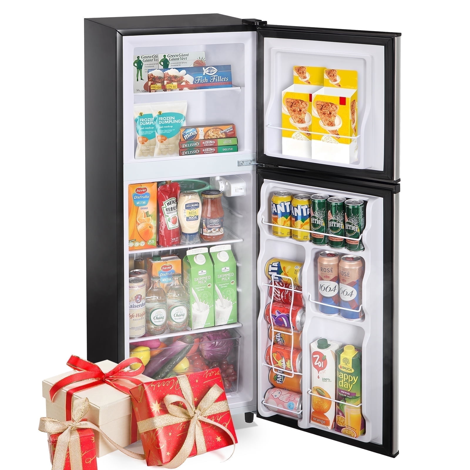 WANAI 4.5 Cu.ft Large Size Mini Fridge with Adjustable Thermostat, Compact Refrigerator Silver, New