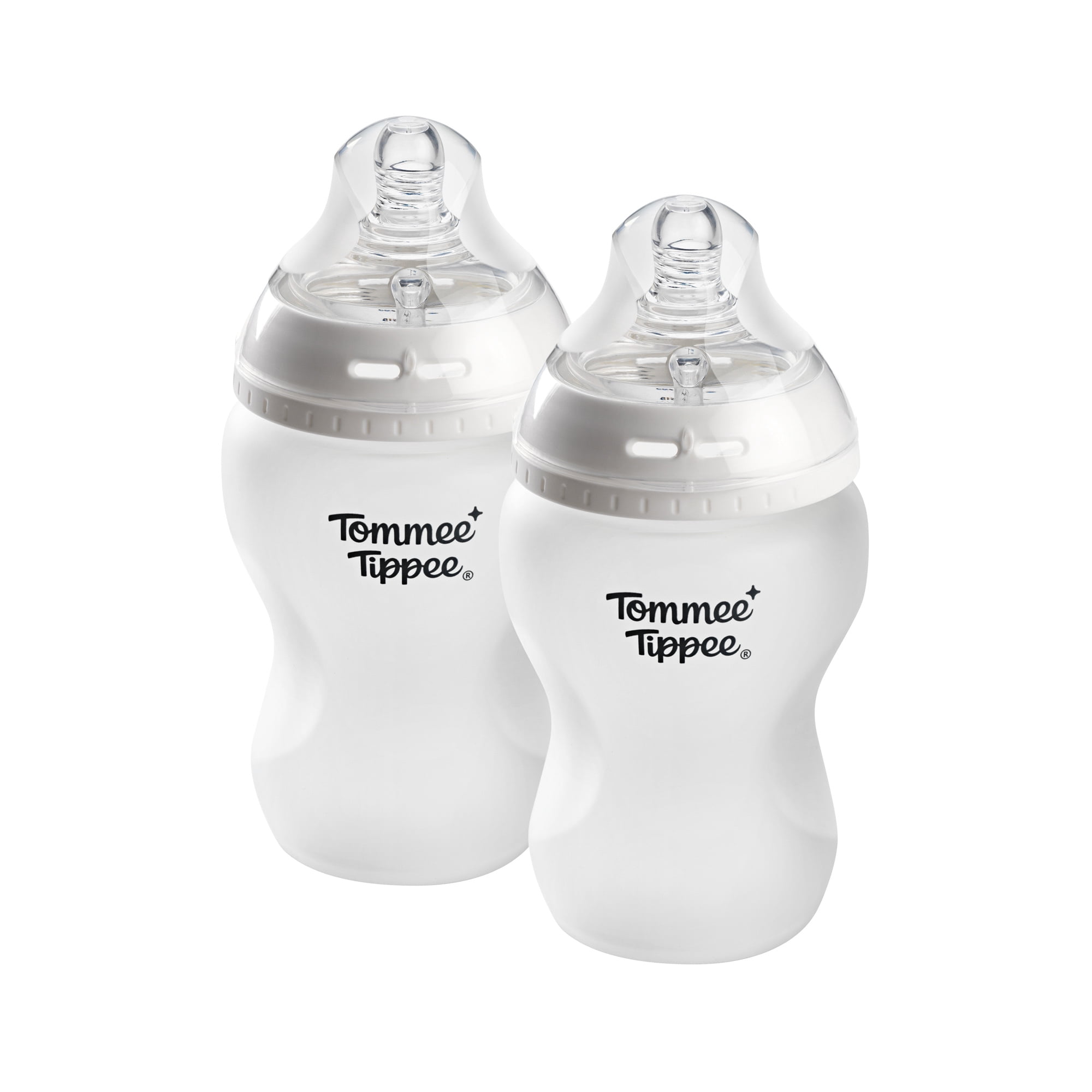 Tommee Tippee Natural Start Silicone Coated Glass Baby Bottles for Feeding from Newborn Up, 9oz, 2 pack