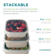 U-Konserve Stainless Steel Food Storage Bento Box Container, Leak Proof Silicone Lid Dishwasher Safe - Plastic Free (15oz Clear)