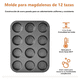 thumbnail image 4 of 3 Moldes Charola 12 Cupcakes Acero Anti-adherente Repostería, 4 of 6