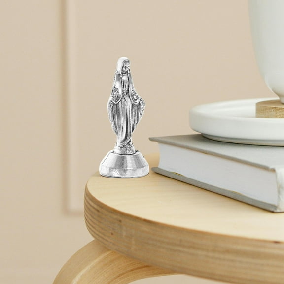 OUNONA Mini Mother Mary Statue Catholic Home Decor Small Virgin Mary Figurine Religious Ornament For Easter Church Altar Decor