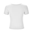 thumbnail image 5 of Gibobby Casual Playera de Manga Corta para Mujer Camiseta manga corta ajustada con cuello redondo algodón a rayas color sólido informal y cómoda para mujer(Blanco,M), 5 of 5