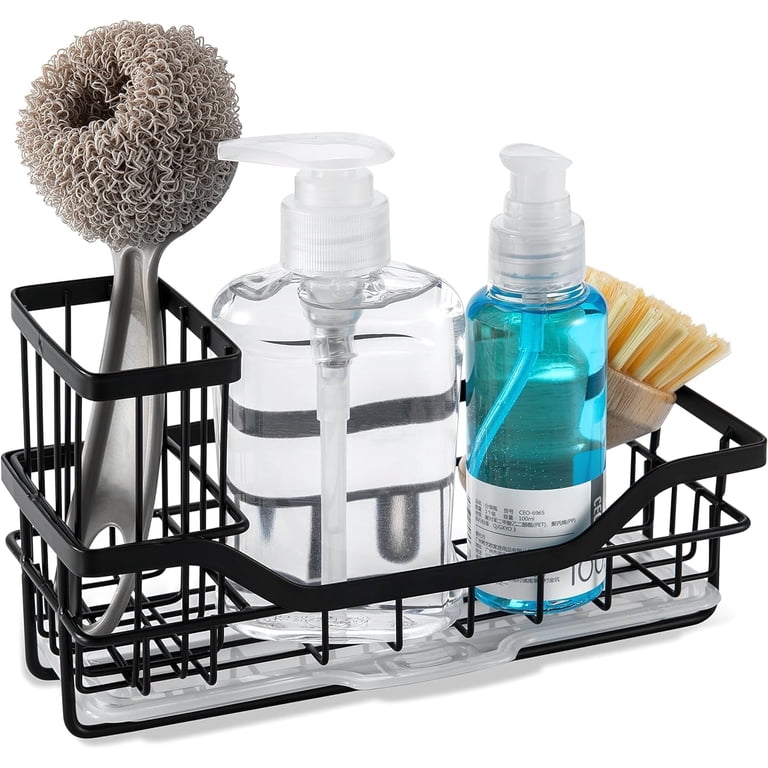 IZEYNO Stainless Steel Sink Caddy Organizer, Black photo 1
