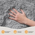 thumbnail image 3 of Alfombra Zentavio de 152 x 244 cm de alto, pelo gris peludo, suave, 3 of 8