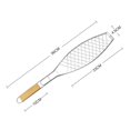 thumbnail image 2 of 1 Pcs Fish Grill Basket, Portable Stainless Steel BBQ Tools, Single Fish Barbecue Clip With Wooden Handle for Meat,Steak, Shrimp, Vegetables, Chops, 2 of 7