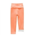 thumbnail image 4 of NAISIBABY Kids Girls Leggings, Stretchy High Waisted Fleece Lined Winter Thermal Full Length Pants Orange 8T, 4 of 5