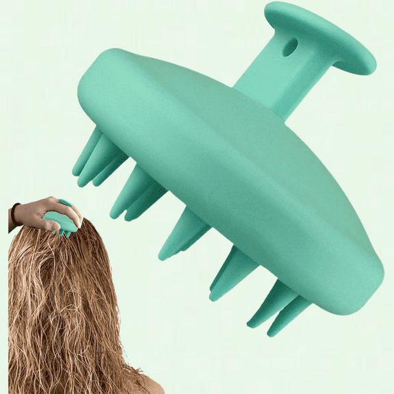 Scalp Massage Shampoo Brush - Long Flexible Silicone Bristles for Head Massage, Hair Growth, and Scalp Scrub | Wet and Dry Use