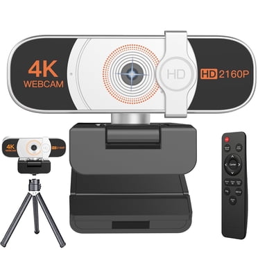 4K Webcam, Auto-zoom,with remote control,Privacy Cover, White Balance, Webcam with Microphone, Plug & Play, 4K Web Camera for PC/Laptop/Desktop, Video Calling,Conferencing