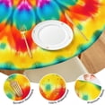 thumbnail image 4 of Colorful Tie Dye Mandala Pattern Round Fitted Tablecloth with Elastic Edge,Dining Table Cover Waterproof,Outdoor Round Tablecloth for Camping,Dining,Indoor and Outdoor, 4 of 7