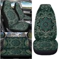 thumbnail image 2 of Qpednta Green Mandala Car Seat Covers Full Set for Women Automotive Accessories Universal Fit for Car,Truck,SUV,Vans Elastic Front & Rear Auto Seats Protector, 2 of 7