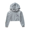 thumbnail image 3 of Zaldita Girls Sweatshirt Hooded Girls Long Sleeve Crop Tops Butterfly Print Kids Hoodies Pullover Grey 16, 3 of 7