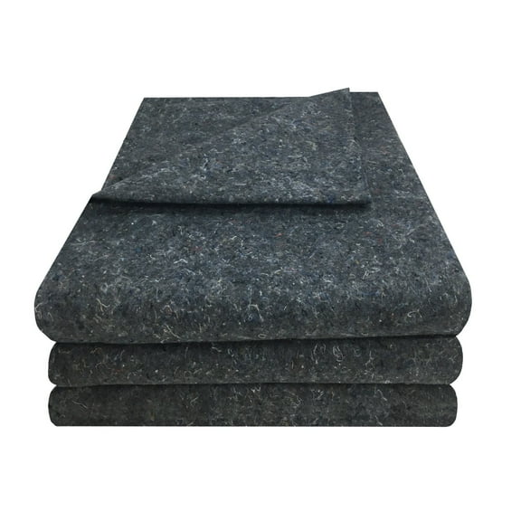 uBoxes 3 Pack Grey Textile Moving Blankets 54" x 72" Pad