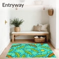 thumbnail image 3 of ODIKA 2'x3' Machine Washable Non-Slip Area Rug, Whimsical Axolotl Garden with Coral and Seaweed Fantasy High Traffic Rug, Blue, 721724, 3 of 7