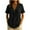 Summer Tops Black, variant on Womens Cotton Linen Dressy Blouses, Short Sleeve Shirts for Women Summer Casual Loose Fit Solid Color Lapel V Neck T-Shirts with Buttons