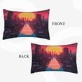 thumbnail image 2 of Naloa Neon Sunset Cyberpunk Cityscape Pillowcase, Throw Pillowcase, Wrinkle-Free, Stain-Resistant with Hidden Zipper for Bedroom Sofa-20"x30", 2 of 6