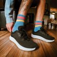 thumbnail image 5 of Blue/Coral Quarter Crew Sock, 5 of 8