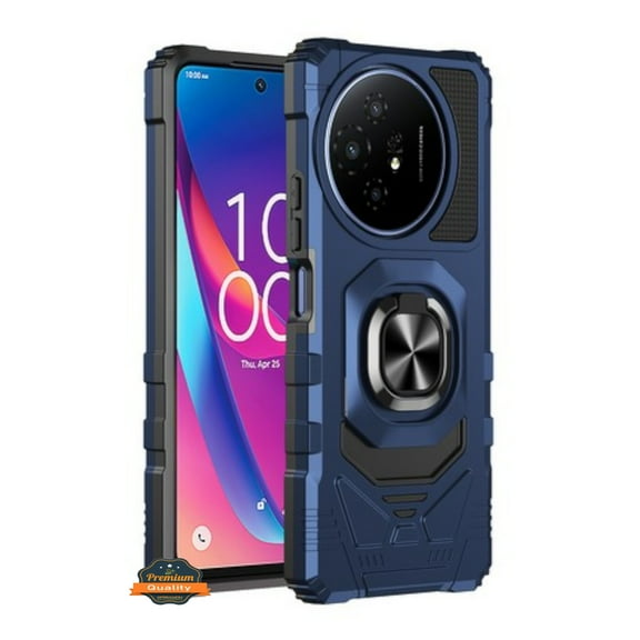 For TCL 50 XE 5G Hybrid Magnetic Car Mount Ring Kickstand Stand Holder Full-Body Armor Hard Protective [Military Grade] Phone Case Cover by Xpression - Blue