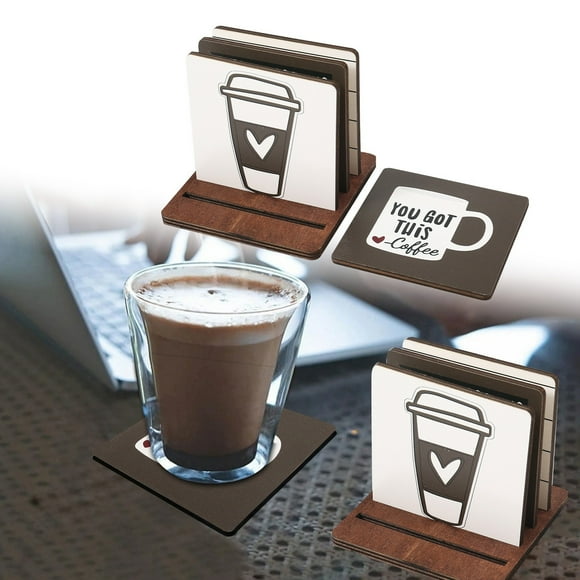 asddcavvf Coffee Wood Art Kit DIY Art With Holder For Beginners Adults Children Art Crafts Supplies Organizable Wood (Set Of 5) Small Dining Table Set for 4 Modern round Plate Mate 6