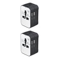 thumbnail image 3 of Methold Adaptador de de enchufe de viaje Universal, 1 unidad, 2 puertos USB, convertidor de toma de corriente europea, enchufe europeo, Blanco negro 2piezas, 3 of 6