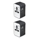 thumbnail image 2 of Sidaley Adaptador de de enchufe de viaje Universal, 1 unidad, 2 puertos USB, convertidor de toma de corriente europea, enchufe Blanco negro 2piezas, 2 of 6