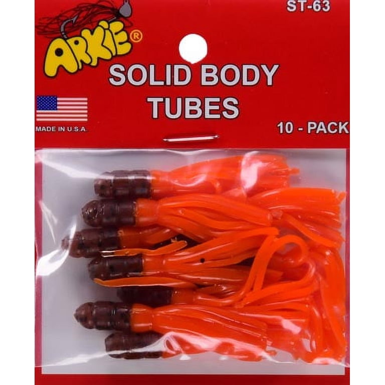 Arkie Lures Solid Body Fishing Tube, Brown & Orange, 10 Count, ST-63 -  Walmart.com