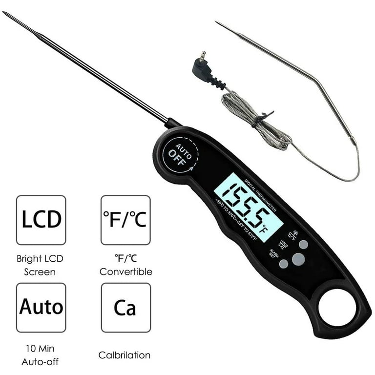 Oven Safe Leave in Meat Thermometer Instant Read, 2 in 1 Dual Probe Food  Thermometer Digital with Alarm Function for Cooking, BBQ, Smoking and  Grilling, Kitchen (Red) 