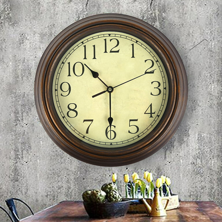 Pcapzz Wall Clock ,Non-Ticking Wall Clock,Large Retro Wall Clock