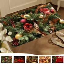 Xuniizn Christmas Door Mat Xmas Welcome Christmas Mat Non-Slip and Washable Winter Doormat Rubber Back Snowflakes Door Mat Rugs for Indoor Outdoor, Christmas Decorations for Home