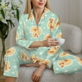 thumbnail image 4 of Goofa Cute Duck Printed Women’s 2 Piece Pajama Set Super,Pajamas Women's Long Sleeve Sleepwear Soft Button Down Loungewear Pjs Lounge Set Nightwear-Medium, 4 of 9