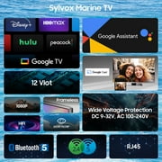 Sylvox RV TV, 22 12V Smart Televison with DVD Player, Google TV 1080P，Salt Spray Resistance,AC/DC Powered，for Camper Boat Coastal Home(Marine Serie)