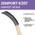 thumbnail image 4 of Zenport K207 Harvest Knife Sickle, 5 Inch Carbon Steel Blade, Beige - 12 Pack, 4 of 5