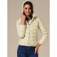 thumbnail image 2 of DARING DIVA Women's Hooded Packable Puffer Jacket S Apricot White, 2 of 6