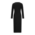 thumbnail image 5 of fatyb Knit Dresses for Women Split Long Sleeve Bodycon Dresses S-5xl Womens Casual Sweater Maxi Dresses, 5 of 7