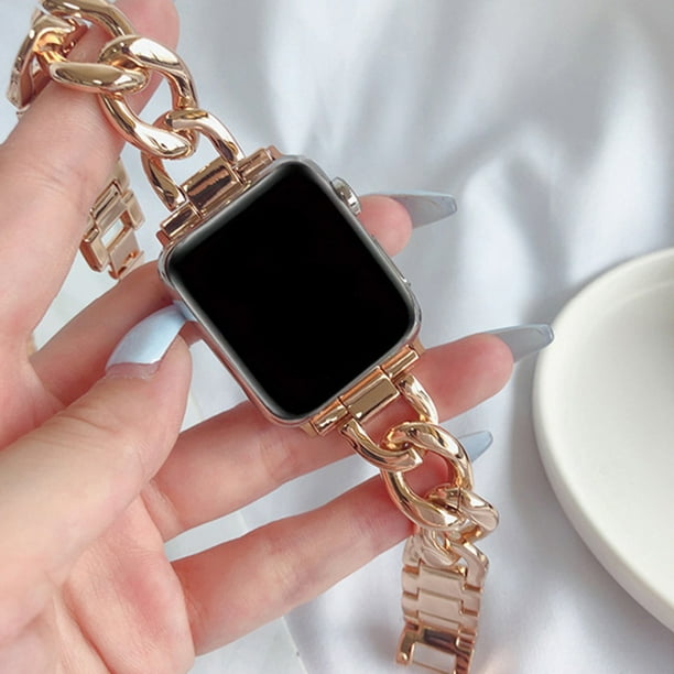 Correa de acero inoxidable para Apple Watch 6 4 Se 7 Band 44mm 42mm 45mm 38 41 para Apple Watch Series 5 40mm Correa Pulsera Cinturon Tan Jianjun unisex Walmart en linea