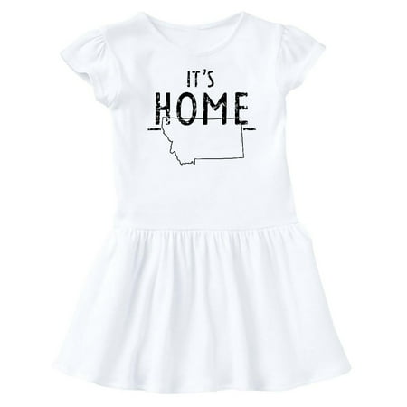 

Inktastic It s Home- State of Montana Outline DIstressed Text Gift Baby Girl Dress
