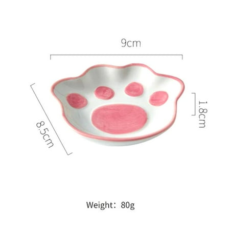 

Japanese Cute Cat s Paw Taste Dish Ceramic Cartoon Dessert Plate Soy Fruit Sauce Dish Seasoning Bowl Household Dip Dishes