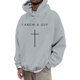 thumbnail image 2 of MHFRRA Sudadera con Capucha y Diseño de Jersey, Informal, Cómoda y Urbana para Creyentes Gris, 2 of 3