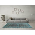 thumbnail image 3 of Ahgly Company Indoor Square Oriental Light Blue Traditional Area Rugs, 5' Square, 3 of 4