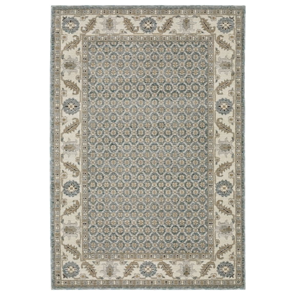 PowerSellerUSA Moretti Glow Collection 100% Polypropylene Area Rug, Modern Area Rug with Traditional Achromatic Design, Non-Slip Low-Pile Spot Clean Rugs for Hallway, Living Room, Bedroom