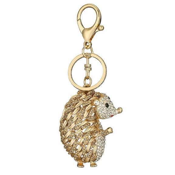 QDDollars Hedgehog Keychain for Women, Cute Hedgehog Key Chain for Ladies, Sparkling Hedgehog Key Ring, Funny Hedgehog Keychains, Punk Hedgehog Keyring, Rhinestone Hedgehog Animal Keychain
