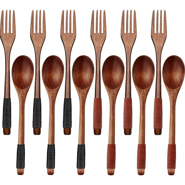 Wooden Spoons Forks Set Japanese Style Wooden Utensils Set for