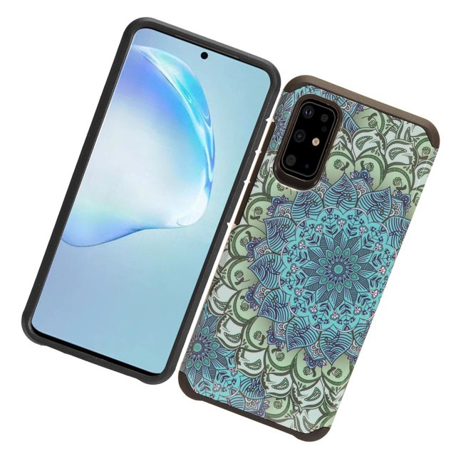 Samsung Galaxy S20 (6.2 inch) Phone Case Protective Tuff Hybrid Drop Protection Shockproof Armor Dual Layer Frame Heavy Duty Rubber Rugged Gel TPU Cover BLUE FLOWER Cover for Samsung Galaxy S20