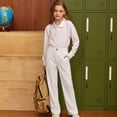 thumbnail image 4 of Boys School Uniform Pants for Gilrs Straight Leg Flat Front White Kids Dress Pants Comfortable Waistband with Zip Closure 9-10 Years, 4 of 4
