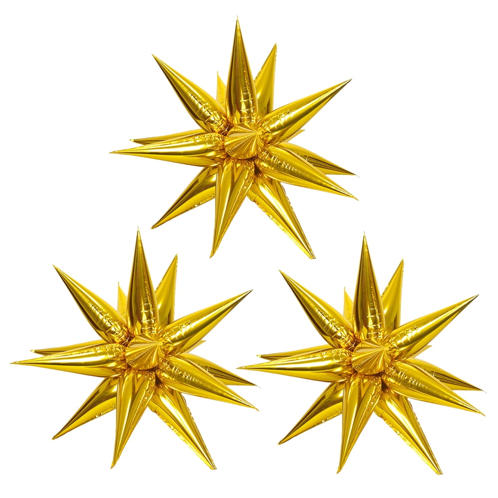 CYMYLAR 3 Star Balloon, 26-inch Gold Exploding Star Foil Balloon, Perfect for Birthday, Baby Shower, Wedding, Bachelor Party, Disco Party Decoration Supplies