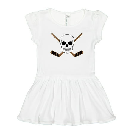 

Inktastic Hockey Sports Funny Skull Gift Toddler Girl Dress