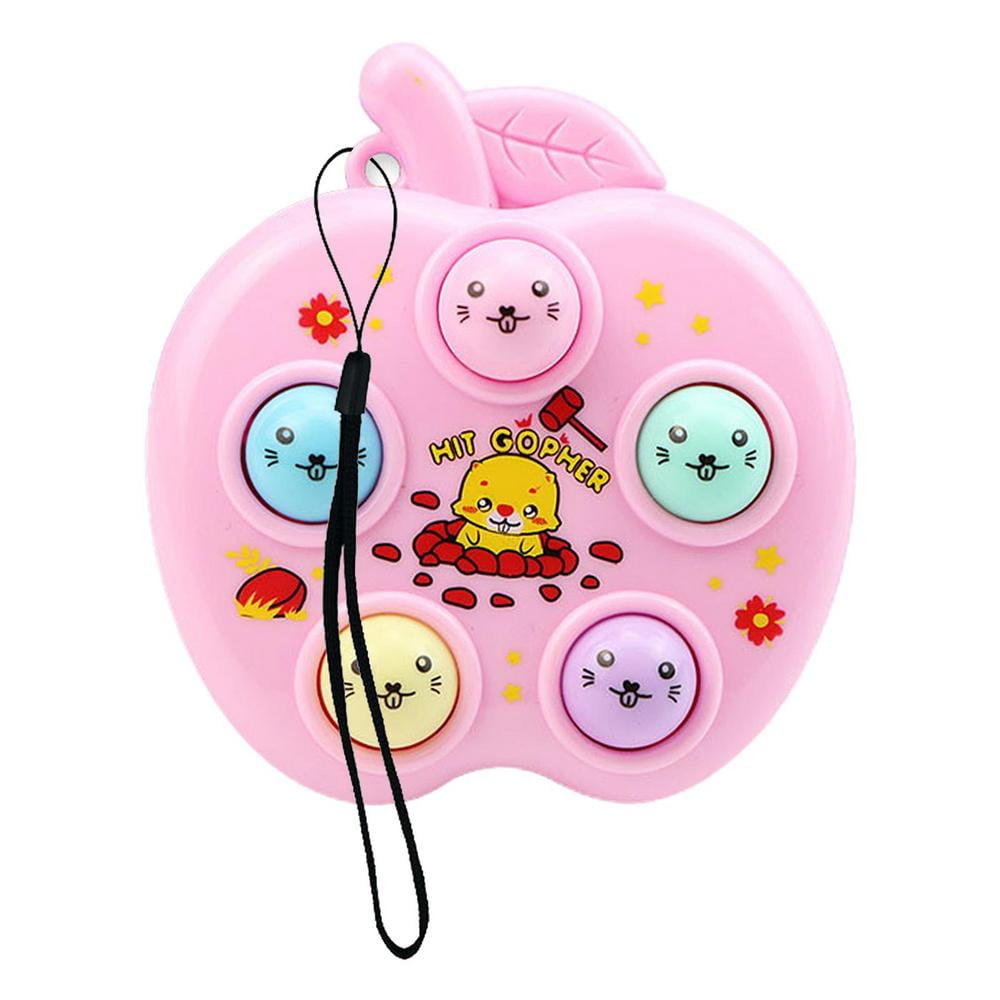 Ksruee Handheld Mini Game Machine Toy Kids Gopher Game Keychains Round