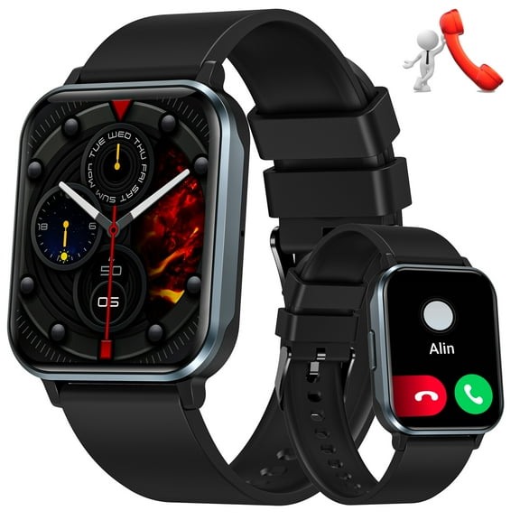 Cyberdyer Unisex Smart Watch, IP68 Waterproof, 1.83-Inch Ultra-Clear Large Screen, 100  Sports Modes, 15-Day Battery Life, Compatible with iOS & Android, Ideal Gift for Thanksgiving & Halloween