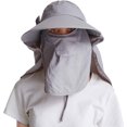 thumbnail image 2 of Women Sun Cap Finshing Hats UPF+50 Detachable Face Mask Neck Flap Visor Wide Brim Sun Protection Hiking Hats, 2 of 18